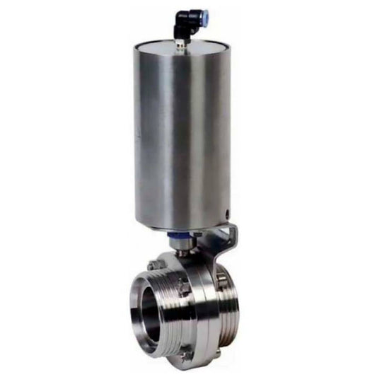 Water Butterfly valves DNOVA WBV3131S-2W-T-H, body material - stainless steel AISI 304, seal - Silicon, with pneumatic actuator PA-SA-85