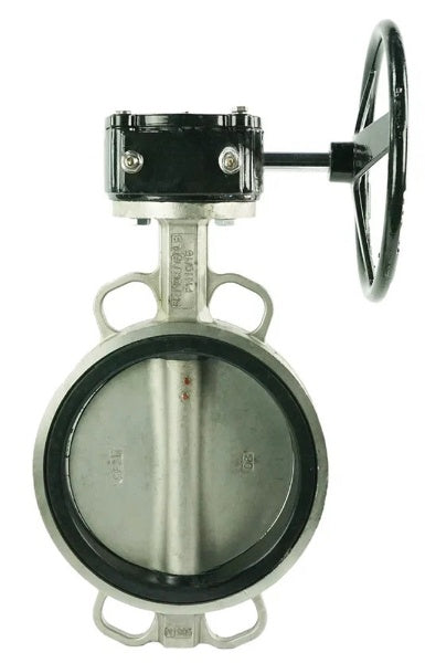 Válvula de mariposa de agua DNOVA WBV3131V-2W-Fb-H, material del cuerpo: acero inoxidable AISI 304, material del disco: acero inoxidable AISI 304, sello: Viton, caja de engranajes HAM RQN
