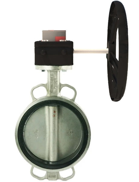 Válvula de mariposa de agua DNOVA WBV3131E-2W-Fb-H, material del cuerpo: acero inoxidable AISI 304, material del disco: acero inoxidable AISI 304, junta: EPDM, caja de engranajes: HGB RQN