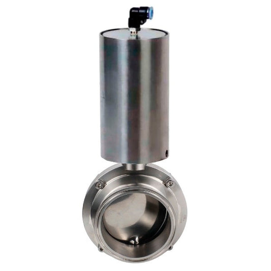Water Butterfly valves DNOVA WBV3131S-2W-C-H, body material - stainless steel AISI 304, seal - Silicon, with pneumatic actuator PA-SA-85