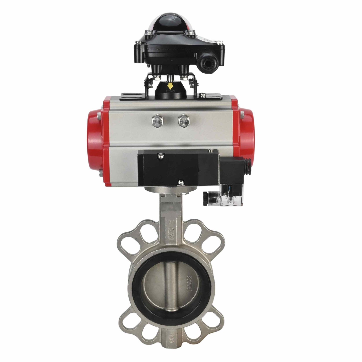 Water Butterfly Valve DNOVA 316l-316l-epdm-da-4m310-110/220-apl210n, body material - stainless steel AISI 316L, disk material - stainless steel AISI 316L, seal - EPDM, pneumatic actuator operated