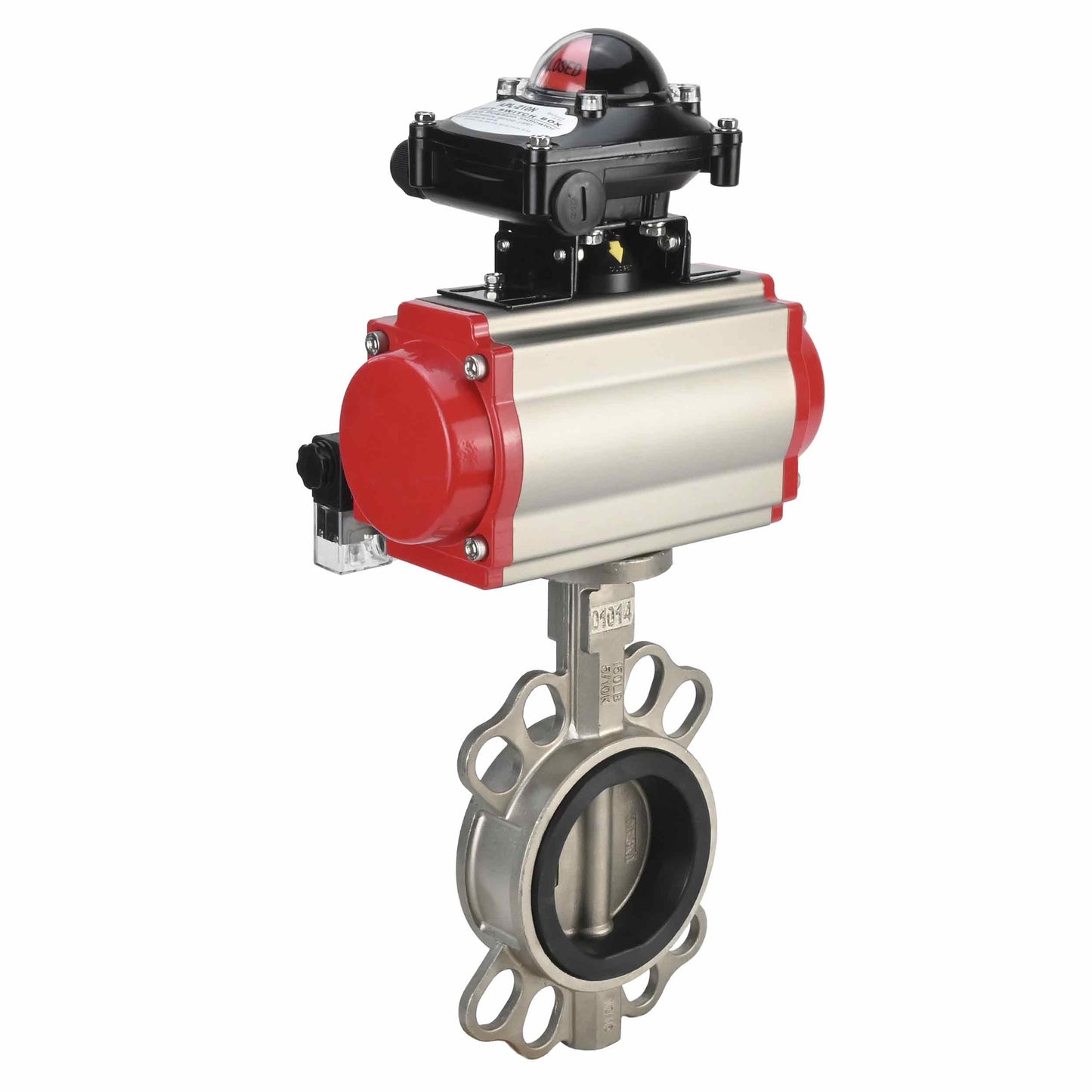 Water Butterfly Valve DNOVA 316l-316l-epdm-da-4m310-110/220-apl210n, body material - stainless steel AISI 316L, disk material - stainless steel AISI 316L, seal - EPDM, pneumatic actuator operated