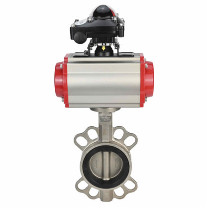 Water Butterfly Valve DNOVA 316l-316l-epdm-da-4m310-110/220-apl210n, body material - stainless steel AISI 316L, disk material - stainless steel AISI 316L, seal - EPDM, pneumatic actuator operated