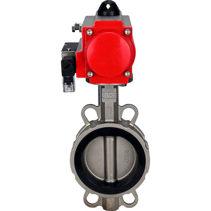 Water Butterfly Valve DNOVA 316l-epdm-da-4m310-24v, body material - stainless steel AISI 316L, disk material - stainless steel AISI 316L, seal - EPDM, pneumatic actuator operated