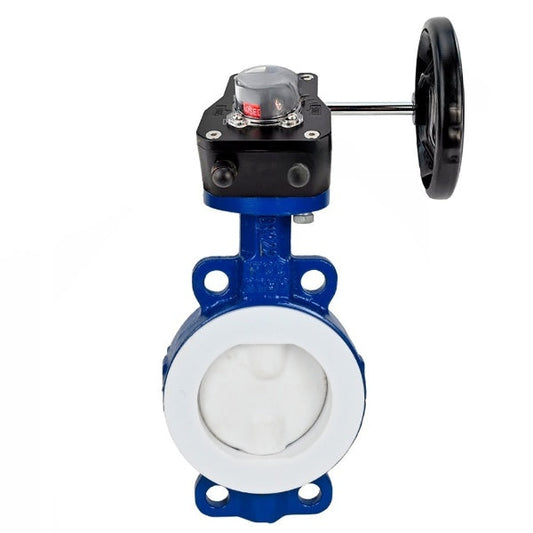Válvula de mariposa de agua DNOVA WBV3434Pf-2W-Fb-H, material del cuerpo: acero al carbono, material del disco: acero al carbono, sello: PTFE, caja de engranajes: HGB RQN