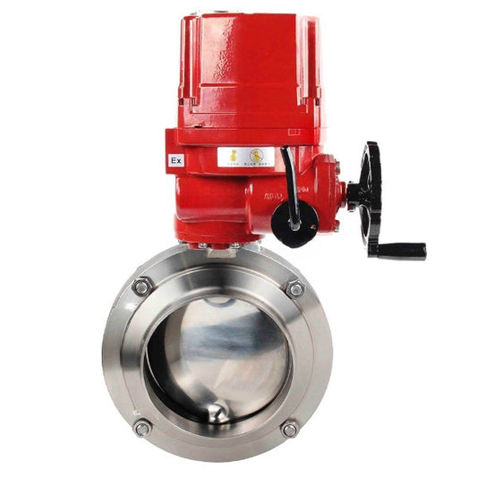 Water Butterfly valves DNOVA WBV3131E-2W-W-H, body material - stainless steel AISI 304, seal - EPDM, with quarter-turn actuator QT-EX-хEM-O2 380V