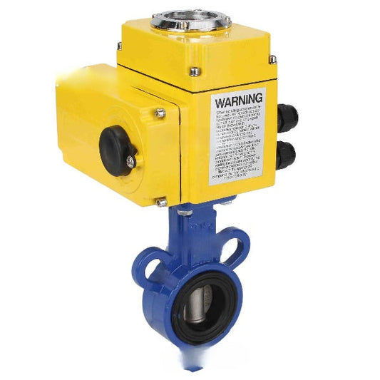 Válvula de mariposa de agua DNOVA WBV0232E-2W-Fb-H, material del cuerpo: aleación de aluminio, material del disco: acero inoxidable AISI 316L, junta: EPDM, actuador eléctrico QT-N-С…EM-B1 220V