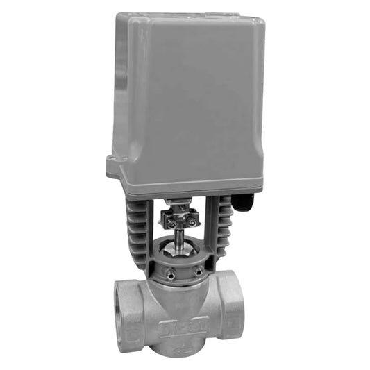 Two-way control valve DNOVA VRg1-31M-LED-T, body material - stainless steel AISI 304, locking body material - stainless steel AISI 304, seal - metal, with electric drive DAV 220V