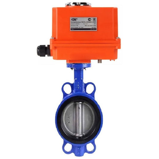 Válvula de mariposa de agua DNOVA WBV1616E-2W-Fb-H, material del cuerpo: hierro fundido QT450, material del disco: hierro fundido QT450, sello: EPDM, actuador eléctrico QT-N-EM-O1-220VAC-U1 MINI 220V