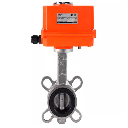 Válvula de mariposa de agua DNOVA WBV3131N-2W-Fb-H, material del cuerpo: acero inoxidable AISI 304, material del disco: acero inoxidable AISI 304, sello: NBR, actuador eléctrico QT-N-xEM-O1 220V