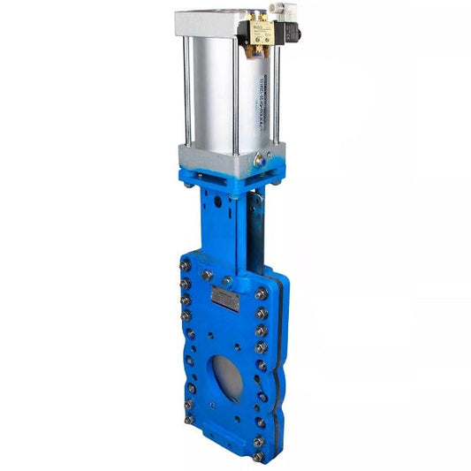 Gate valves DNOVA GVKRT3431N-2W-Fb-2P interflanged, body - carbon steel WCB, gate - stainless steel 304, sealing - NBR, with pneumatic actuator and pneumatic valve 4V210-08 220V