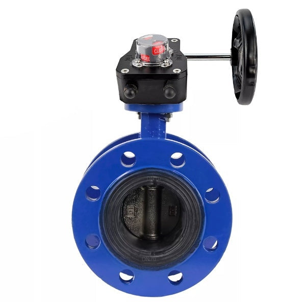 Válvula de mariposa de agua DNOVA WBV1331E-2W-FH, material del cuerpo: hierro fundido GGG40/EN-GJS-400-15, material del disco: acero inoxidable AISI 304, junta: EPDM, caja de engranajes: HGB RQN