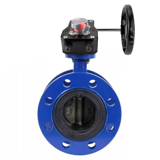 Válvula de mariposa de agua DNOVA WBV1331E-2W-FH, material del cuerpo: hierro fundido GGG40/EN-GJS-400-15, material del disco: acero inoxidable AISI 304, junta: EPDM, caja de engranajes: HGB RQN