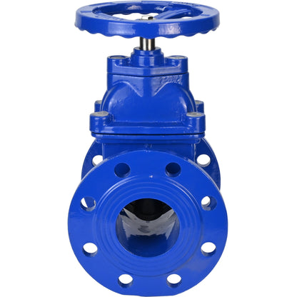 Wedge gate valve DNOVA GVWN1414E-2W-F-S, body material - cast iron GGG50, wedge material - cast iron + EPDM, seal - EPDM, handwheel, color - blue