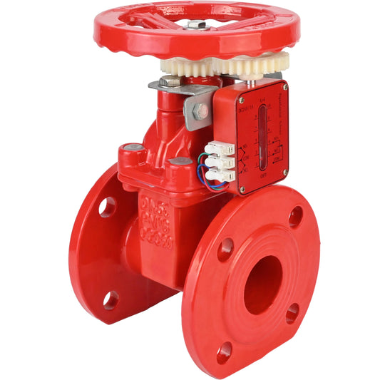Wedge gate valve DNOVA GVWN1414S-2W-F-S, body material - cast iron GGG50, wedge material - cast iron + silicon, seal - silicon, handwheel, color - red