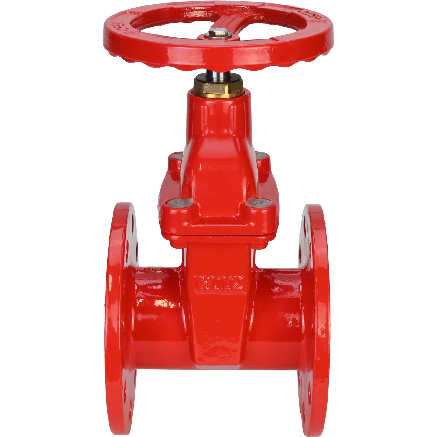 Wedge gate valve DNOVA GVWN1414S-2W-F-S, body material - cast iron GGG50, wedge material - cast iron + silicon, seal - silicon, handwheel, color - red