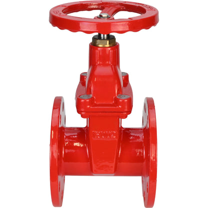 Wedge gate valve DNOVA GVWN1414S-2W-F-S, body material - cast iron GGG50, wedge material - cast iron + silicon, seal - silicon, handwheel, color - red