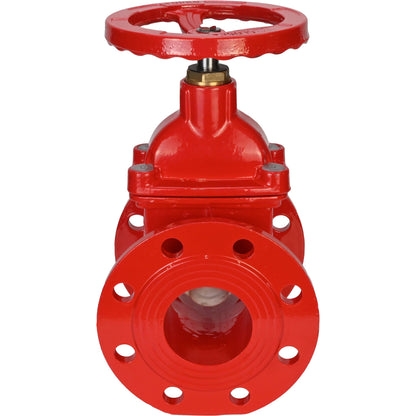 Wedge gate valve DNOVA GVWN1414S-2W-F-S, body material - cast iron GGG50, wedge material - cast iron + silicon, seal - silicon, handwheel, color - red