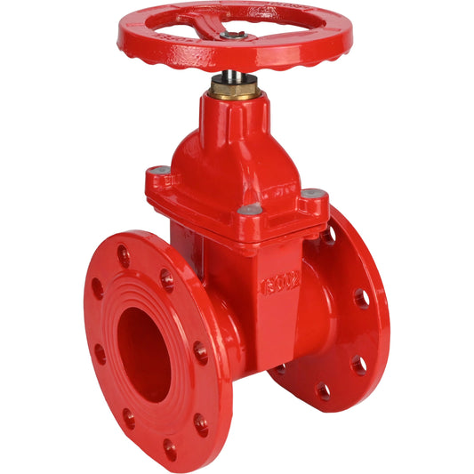 Wedge gate valve DNOVA GVWN1414S-2W-F-S, body material - cast iron GGG50, wedge material - cast iron + silicon, seal - silicon, handwheel, color - red