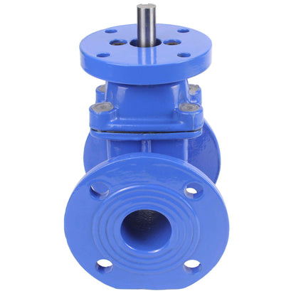 Wedge gate valve DNOVA GVWN1414E-2W-F with ISO flange, body material - cast iron GGG50, wedge material - cast iron + EPDM, seal - EPDM, stem only, color - blue