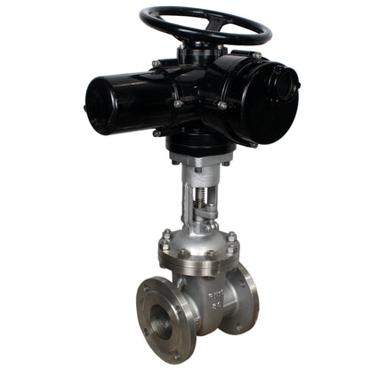 Wedge gate valves DNOVA GVWR2434M-2W-F flanged, body - stainless steel 12X18H9TL, seal - metal, with OST flanges bare stem with OST flanges bare stem control - electric drive DNOVA MT-N-EM-O2-380 -U1