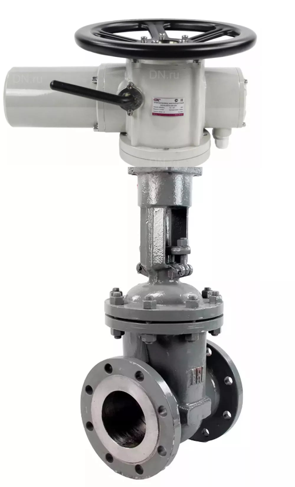Wedge gate valves 30s964nzh DNOVA GVWR3434M-2W-F-OST flanged GAIR, body - carbon steel WCB, seal - metal, with OST flange and round stem, control - electric actuator DNOVA MT-N-EM-02-220- U1 220 V