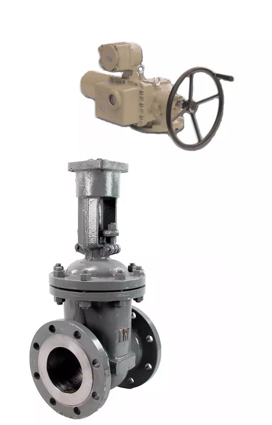 Wedge gate valves 30s941nzh DNOVA GVWR3434M-2W-F-OST flanged GAIR, body - carbon steel WCB, seal - metal, with OST flange and round stem, control - electric drive GZ-VV.600/24 вЂ‹вЂ‹380 V