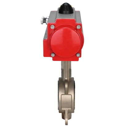 Water Butterfly Valve DNOVA 316l-ptfe-DNOVA-sa, body material - stainless steel AISI 316L, disk material - stainless steel AISI 316L, seal - PTFE, pneumatic actuator operated