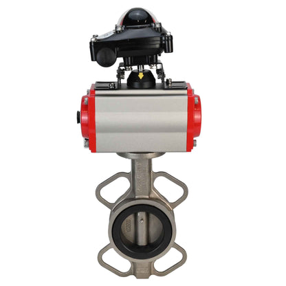 Water Butterfly Valve DNOVA 316l-viton-sa-4m310-24v-apl210n, body material - stainless steel AISI 316L, disk material - stainless steel AISI 316L, seal - VITON, pneumatic actuator operated