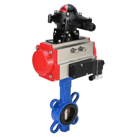 Water Butterfly Valve DNOVA g50-g40-epdm-DNOVA-da-4m310-110/220v-apl-210n, body material - cast iron GGG50, disk material - cast iron GGG40, seal - EPDM, pneumatic actuator operated