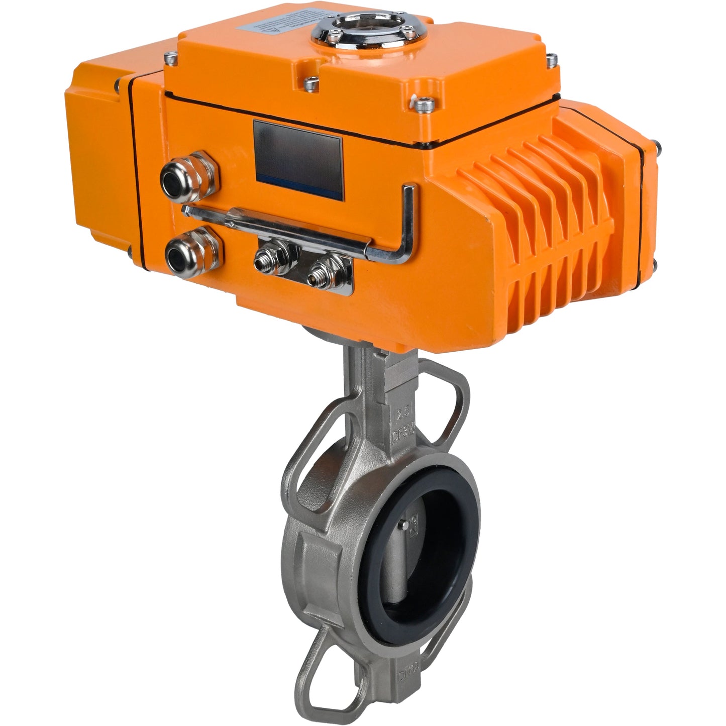 Water Butterfly Valve DNOVA 316L-316L-VITON body material - stainless steel aisi 316l, disk material - stainless steel aisi 316l, seal - Viton with electric actuator DNOVA 220V, feedback sensor and input control signal 0-10V