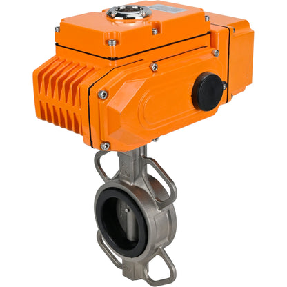 Water Butterfly Valve DNOVA 316L-316L-VITON body material - stainless steel aisi 316l, disk material - stainless steel aisi 316l, seal - Viton with electric actuator DNOVA 220V, feedback sensor and input control signal 0-10V