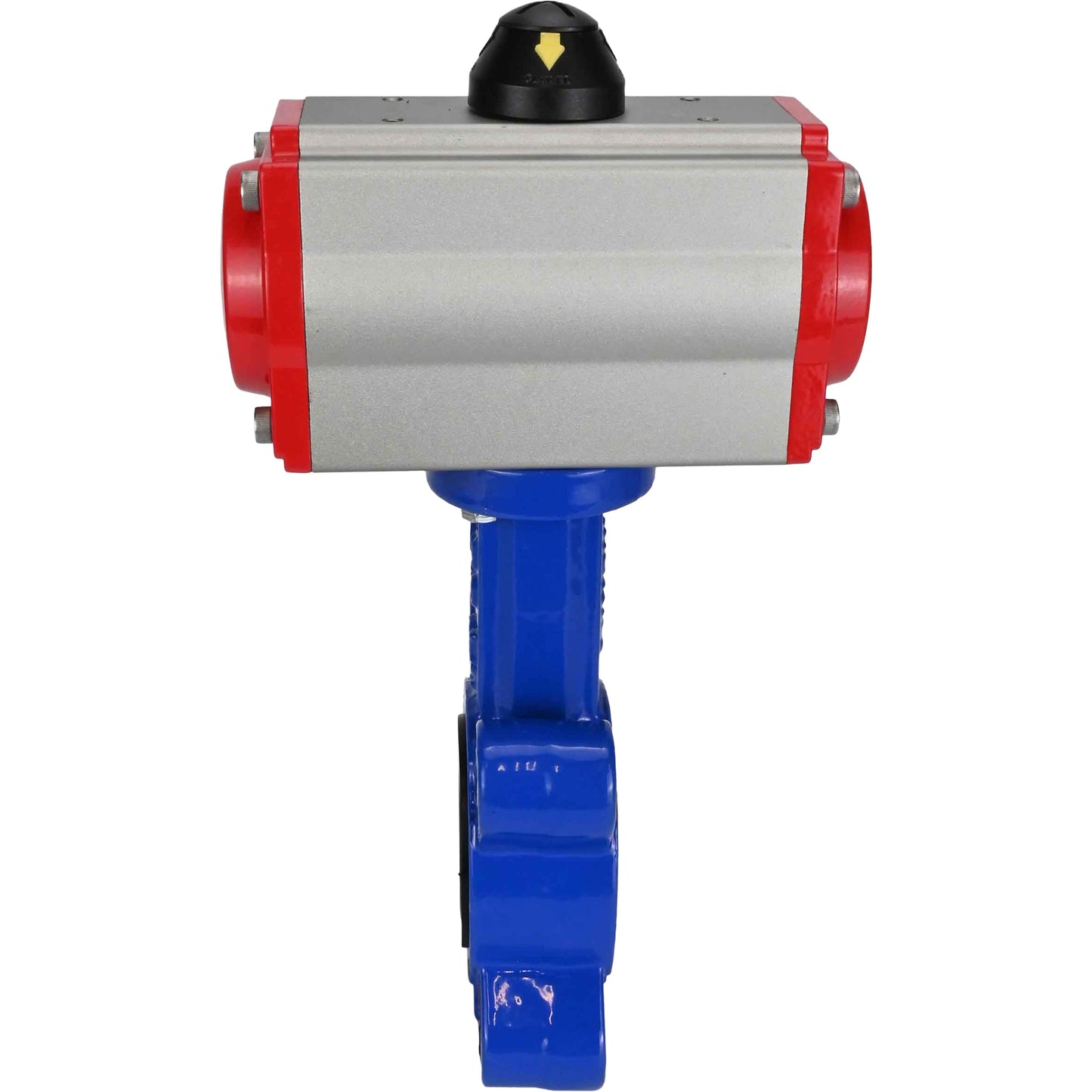 Válvula de mariposa de agua DNOVA WBV1631N-2W-Fb-H, material del cuerpo - fundición gris QT450, material del disco - acero inoxidable AISI 304, junta - NBR, actuador neumático PA-SA con resortes de retorno