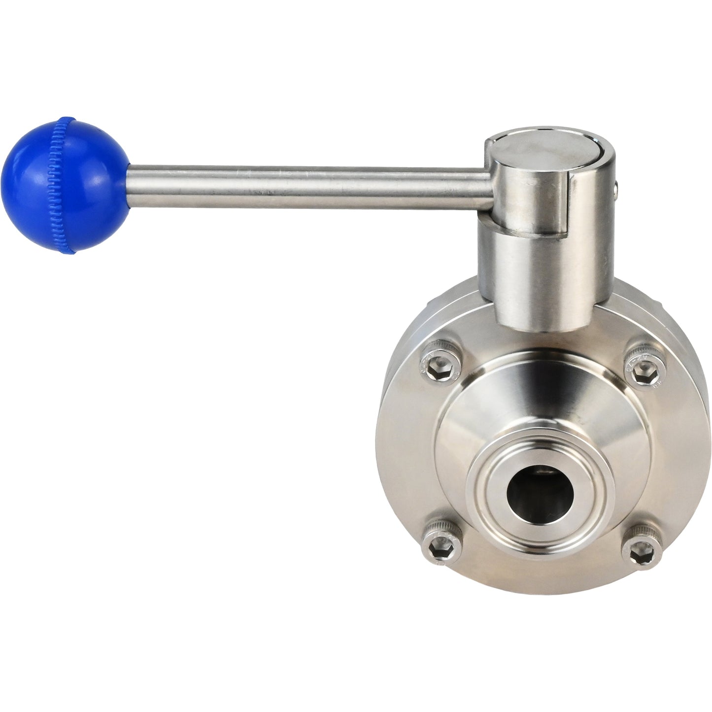 Válvula de mariposa de agua DNOVA WBV3131E-2W-CH, material del cuerpo - Acero inoxidable AISI 304, material del disco - Acero inoxidable AISI 304, junta - EPDM, conexión - abrazadera, manija