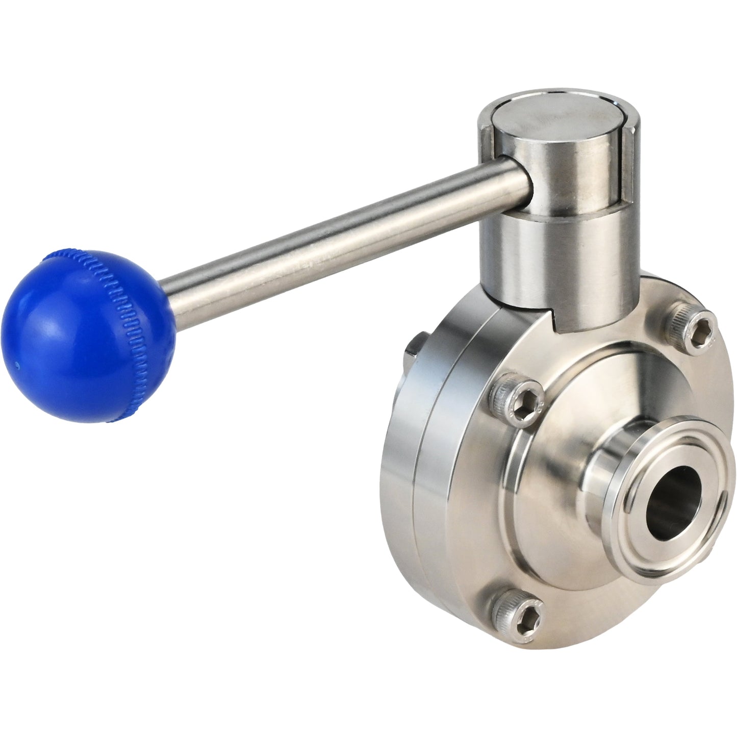 Válvula de mariposa de agua DNOVA WBV3131E-2W-CH, material del cuerpo - Acero inoxidable AISI 304, material del disco - Acero inoxidable AISI 304, junta - EPDM, conexión - abrazadera, manija