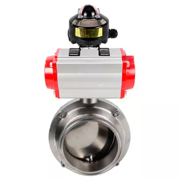 Butterfly valves DNOVA WBV3131S-2W-W-H food grade stainless steel 304, seal - Silicon, with pneumatic actuator DNOVA PA-SA-XXX and BKV DNOVA APL-510N EX