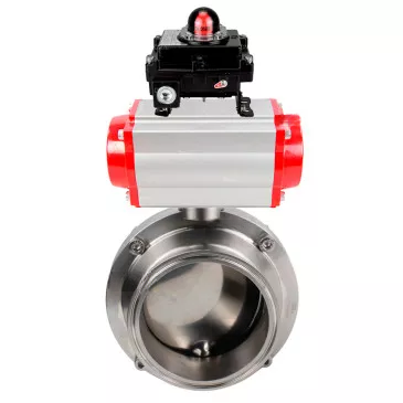 Butterfly valves DNOVA WBV3131S-2W-W-H food grade stainless steel 304, seal - Silicon, with pneumatic actuator DNOVA PA-SA-XXX and BKV DNOVA APL-410N EX