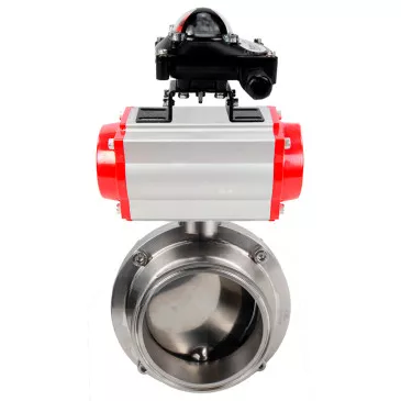 Butterfly valves DNOVA WBV3131S-2W-W-H food grade stainless steel 304, seal - Silicon, with pneumatic actuator DNOVA PA-DA-XXX and BKV DNOVA APL-210N