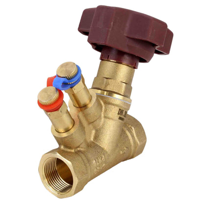 Static balancing valve DNOVA VB0000P-T 25 bar brass, Threaded NPT/BSP connection with nipples