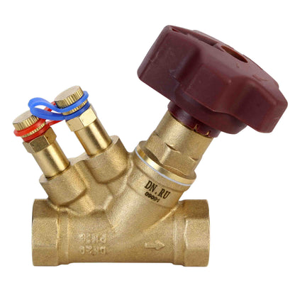 Static balancing valve DNOVA VB0000P-T 25 bar brass, Threaded NPT/BSP connection with nipples