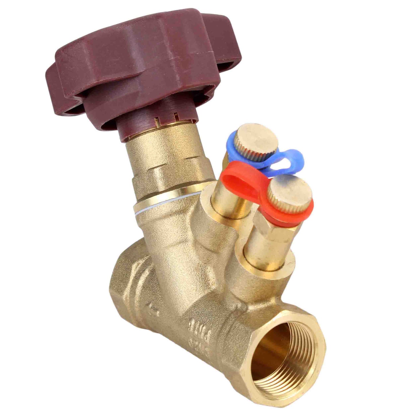 Static balancing valve DNOVA VB0000P-T 25 bar brass, Threaded NPT/BSP connection with nipples