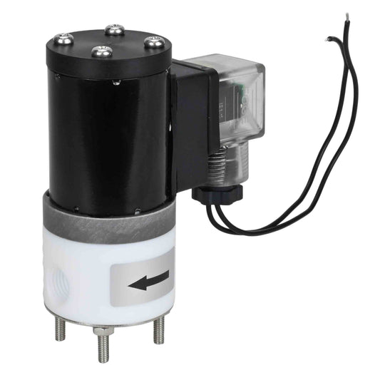 Two way normally closed direct acting electric solenoid valve DNOVA DHF11-РќР— PTFE VITON G 110/220V, body material - PTFE, seal - Viton