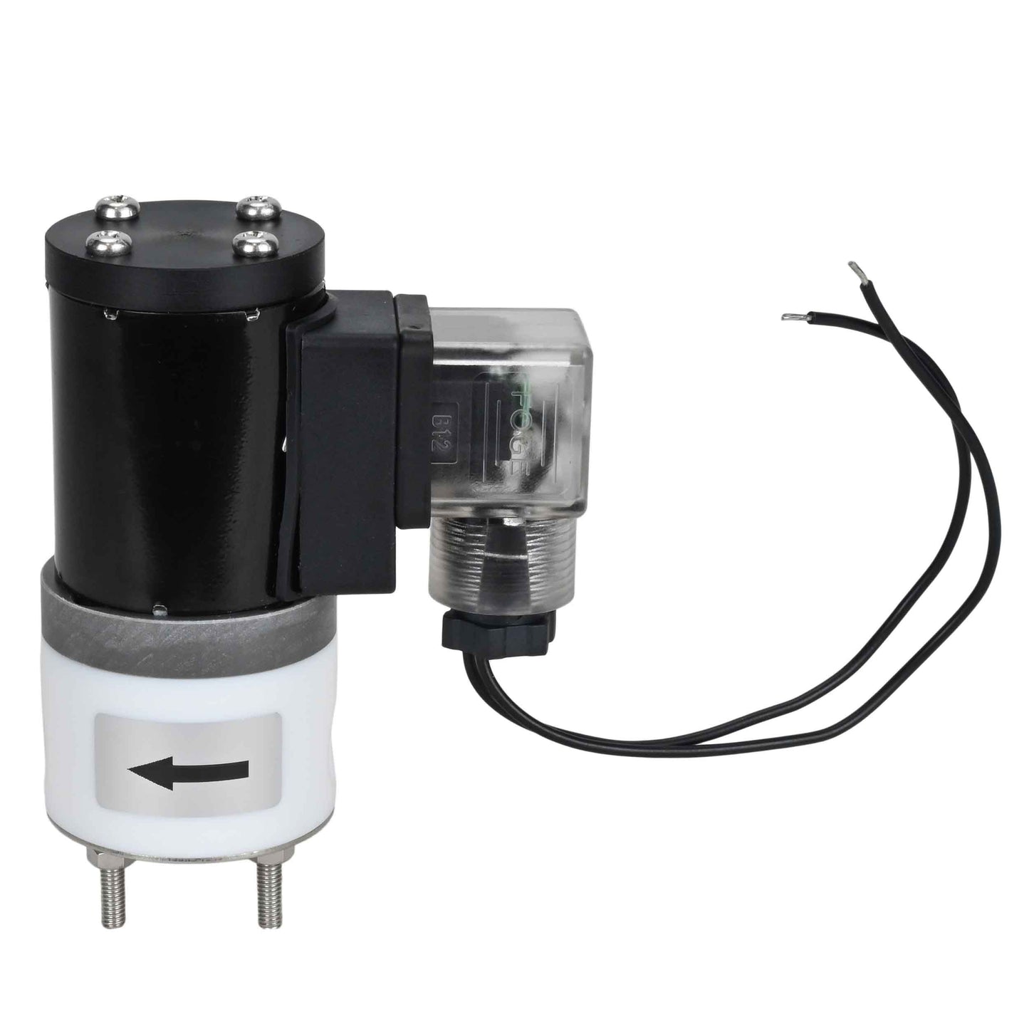 Two way normally closed direct acting electric solenoid valve DNOVA DHF11-РќР— PTFE VITON G 24V, body material - PTFE, seal - Viton