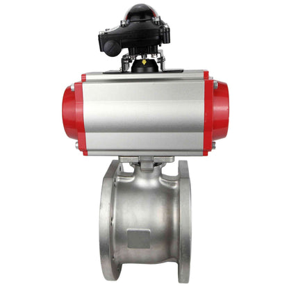 Stainless steel ball valve DNOVA kchmfp-DNOVA-sa-4m310-110/220v-apl-210n, body material - stainless steel AISI 316, ball material - stainless steel AISI 316, seal - PTFE, pneumatic actuator operated