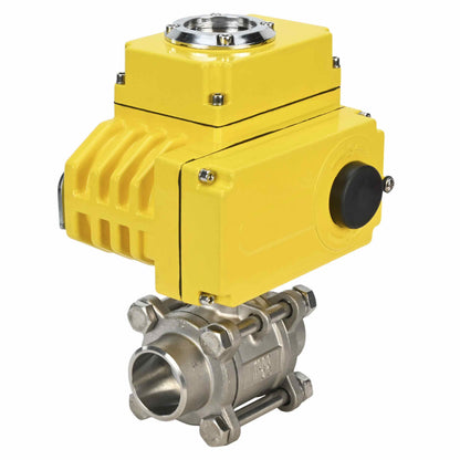 Válvula de bola de acero inoxidable DNOVA BVPP 316.200-ISO PSI914 SS316 paso completo, para soldar, material del cuerpo - acero inoxidable, actuador eléctrico de cuarto de vuelta DNOVA-003 220 V