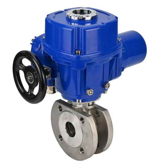 Válvula de bola de acero inoxidable DNOVA-BVСЃFP.316.200 PSI232, paso completo, brida compacta, actuador eléctrico de cuarto de vuelta DNOVA QT-W (M) 220 V