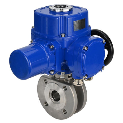 Válvula de bola de acero inoxidable DNOVA-BVСЃFP.316.200 PSI232, paso completo, brida compacta, actuador eléctrico de cuarto de vuelta DNOVA QT-W (M) 220 V