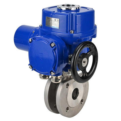 Válvula de bola de acero inoxidable DNOVA-BVСЃFP.316.200 PSI232, paso completo, brida compacta, actuador eléctrico de cuarto de vuelta DNOVA QT-W (M) 220 V