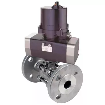 Ball valves DNOVA BV3232P(3pc)-FP-F-ISO-H full bore, three-piece, flanged, body - SS316 stainless steel, seal - PTFE, with electric quarter turn actuator DNOVA QTSA-N-EM-O0-220VAC