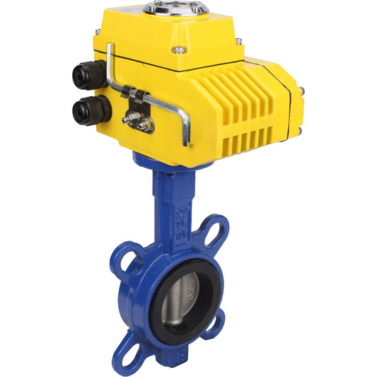 Water Butterfly Valve DNOVA ggg50-316l-epdm-DNOVA-110/220, body material - cast iron GGG50, disk material - stainless steel AISI 316L, seal - EPDM, electric actuator operated